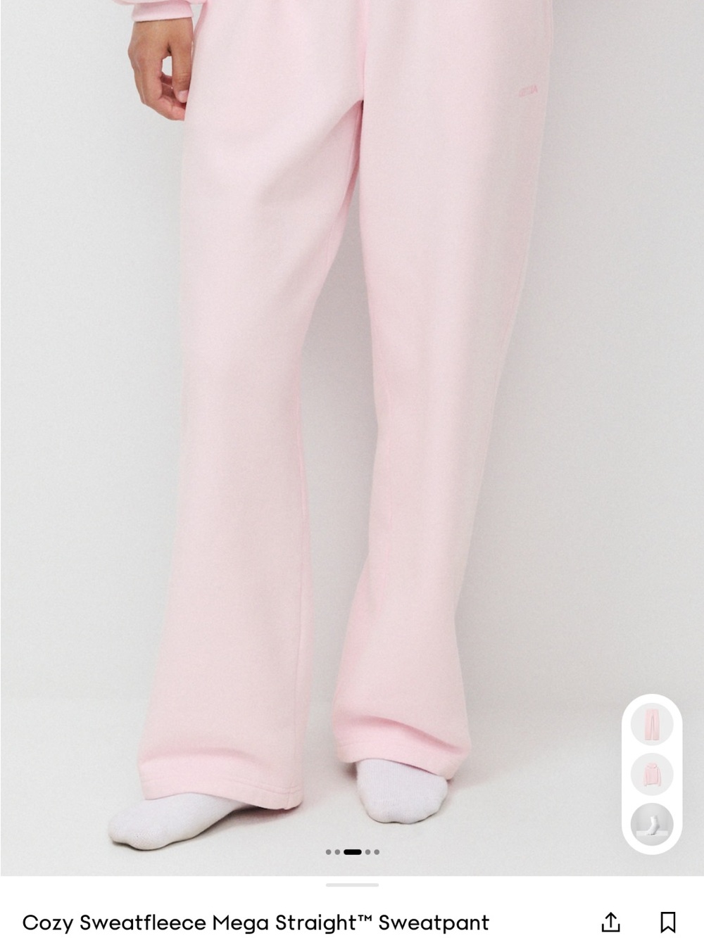 Aritzia Mega Straight Sweatpant in villa pink